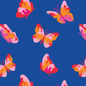  Camouflage Butterflies on Blue - Medium
