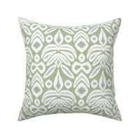 Small Soft Blue and Green Bloom Ikat