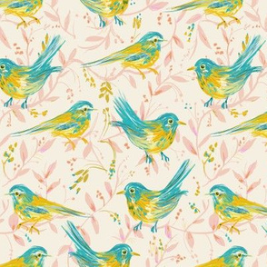 little warblers : yellow & blue 