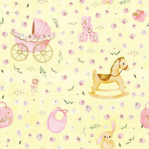floral baby cream linen