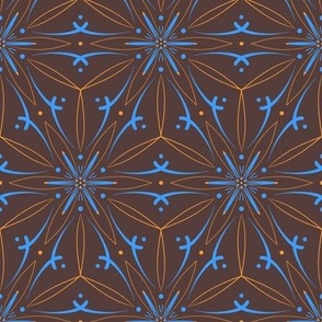 earthy minimal geometrical ornament blue brown orange - small 
