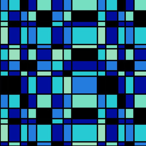 Geometric Mondrian Style shapes  - It's in the Geometrics (Purple Blue)