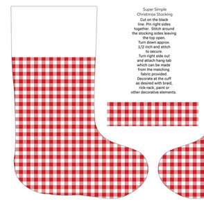 Red gingham cut and sew stocking