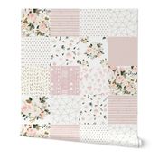 Vintage Magnolia Floral Cheater Quilt