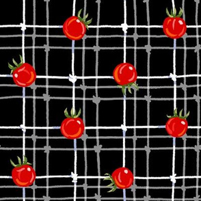 Cherry Tomatoes Garden Plaid / Black