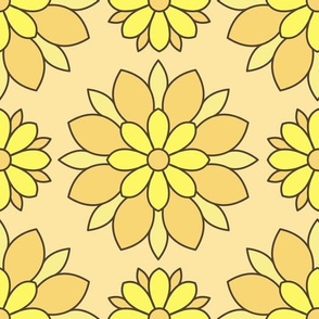 Yellow Floral Stain Glass Pattern