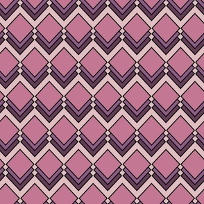 Purple 3D stacked tiles abstract geometric pattern on a pink background 
