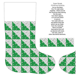 Paisley snowflakes green cut and sew stocking