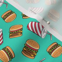(small scale) Hamburgers and Milkshakes - foodie - fast food - aqua -  C21