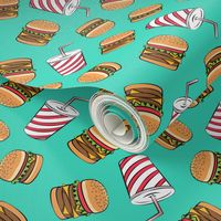 (small scale) Hamburgers and Milkshakes - foodie - fast food - aqua -  C21