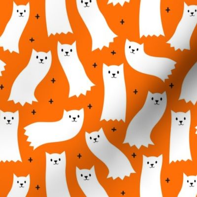 Ghost Cats - ginger - cute halloween - orange - LAD21