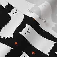 Ghost Cats - ginger - cute halloween - black - LAD21