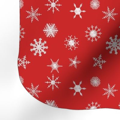 Red with white snowflakes cut and sew stocking