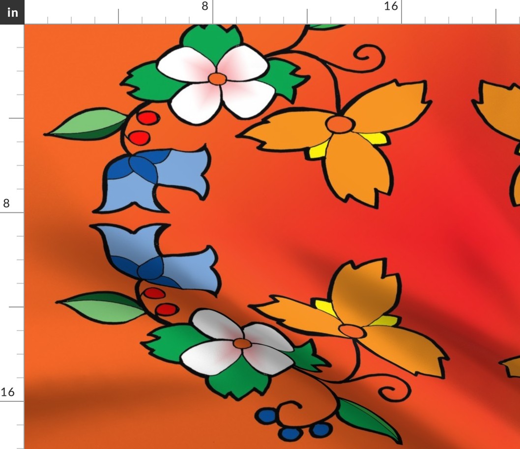 Orange Ojibwa Floral