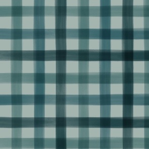 Watercolor Gingham - extra large - blues