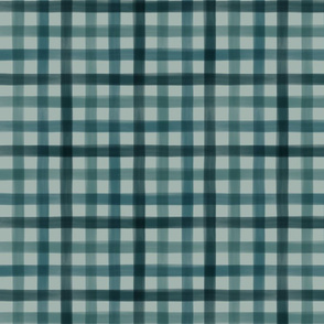 Watercolor Gingham - large - blue