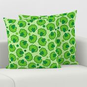Green seamless pattern with broccoli. Repeat pattern design.