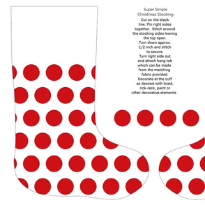 Giant red dot cut and sew stocking