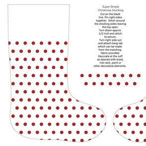 polka dots red cut and sew stocking