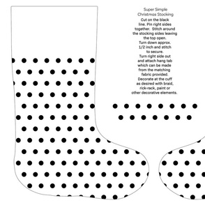 polka dot black white cut and sew stocking