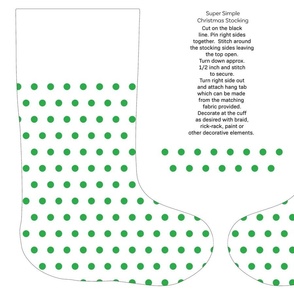 Polka dots green cut and sew stocking