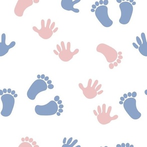 Pink and Blue Baby hands and feet