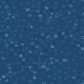 384 - Medium scale watercolor River bubbles in French blue and pale blue  - for  wallpaper, tablecloths, curtains and duvet covers and large upholstery projects