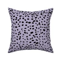 Wild organic speckles and spots animal print boho black marks on lilac purple