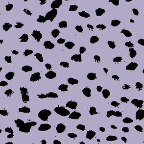 Wild organic speckles and spots animal print boho black marks on lilac purple