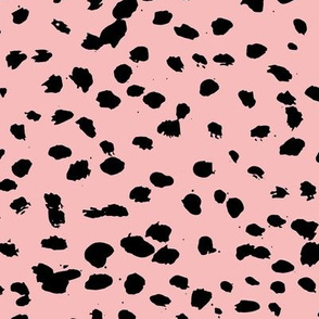 Wild organic speckles and spots animal print boho black marks on rose pink blush