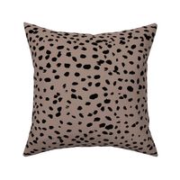 Wild organic speckles and spots animal print boho black marks on latte brown 