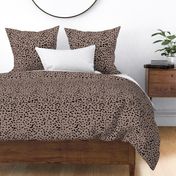 Wild organic speckles and spots animal print boho black marks on latte brown 