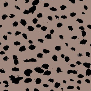 Wild organic speckles and spots animal print boho black marks on latte brown 