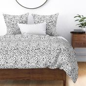 Wild organic speckles and spots animal print boho black marks on crisp white