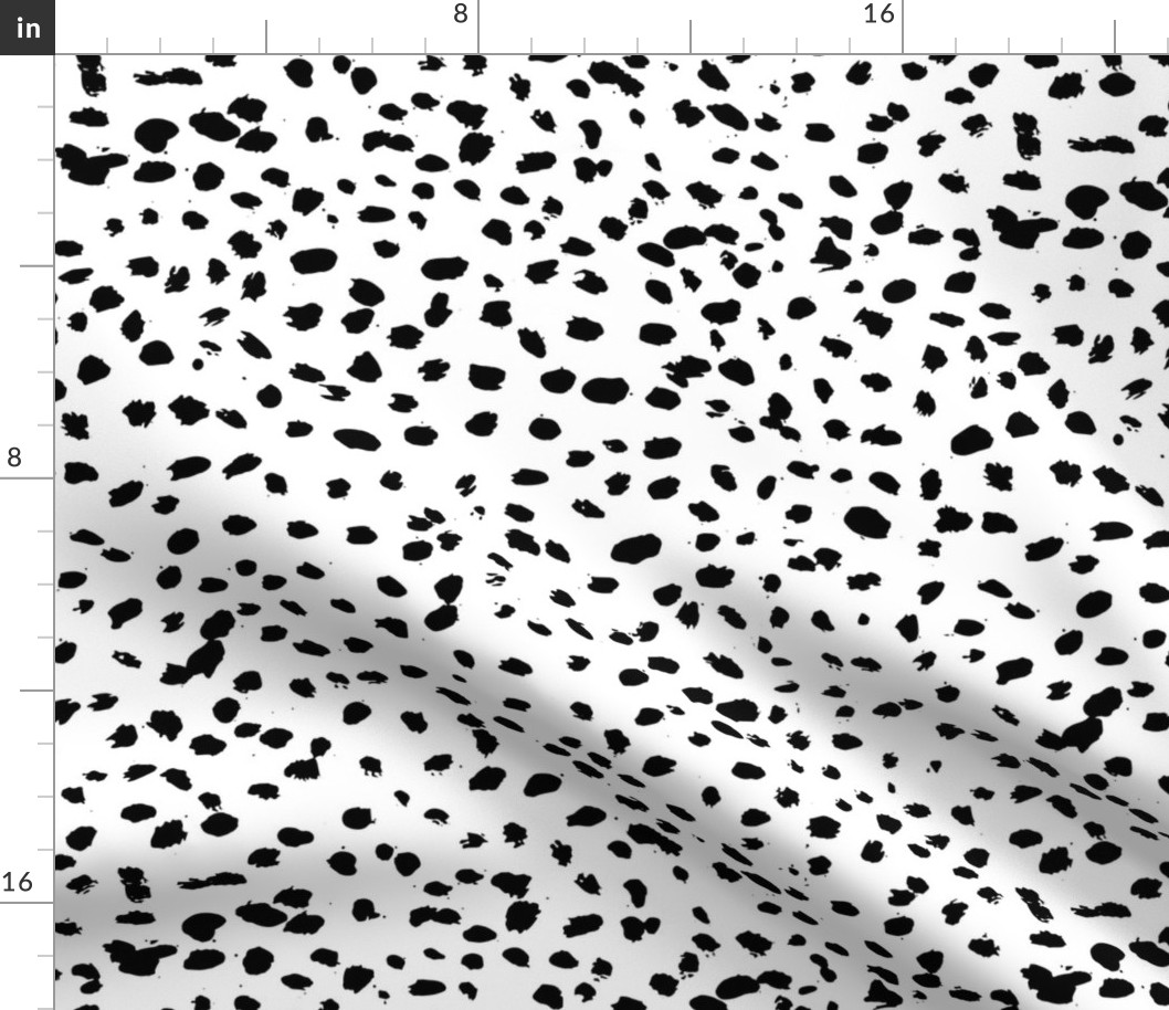 Wild organic speckles and spots animal print boho black marks on crisp white