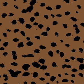 Wild organic speckles and spots animal print boho black marks on caramel copper