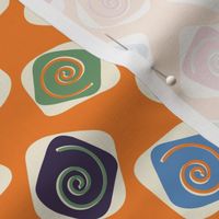 Retro Spirals on orange