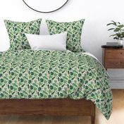 Aztec Jungle Leaves on Cream - Small