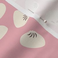 Cute Dumplings on Pink Background