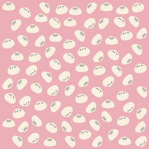 Cute Dumplings on Pink Background