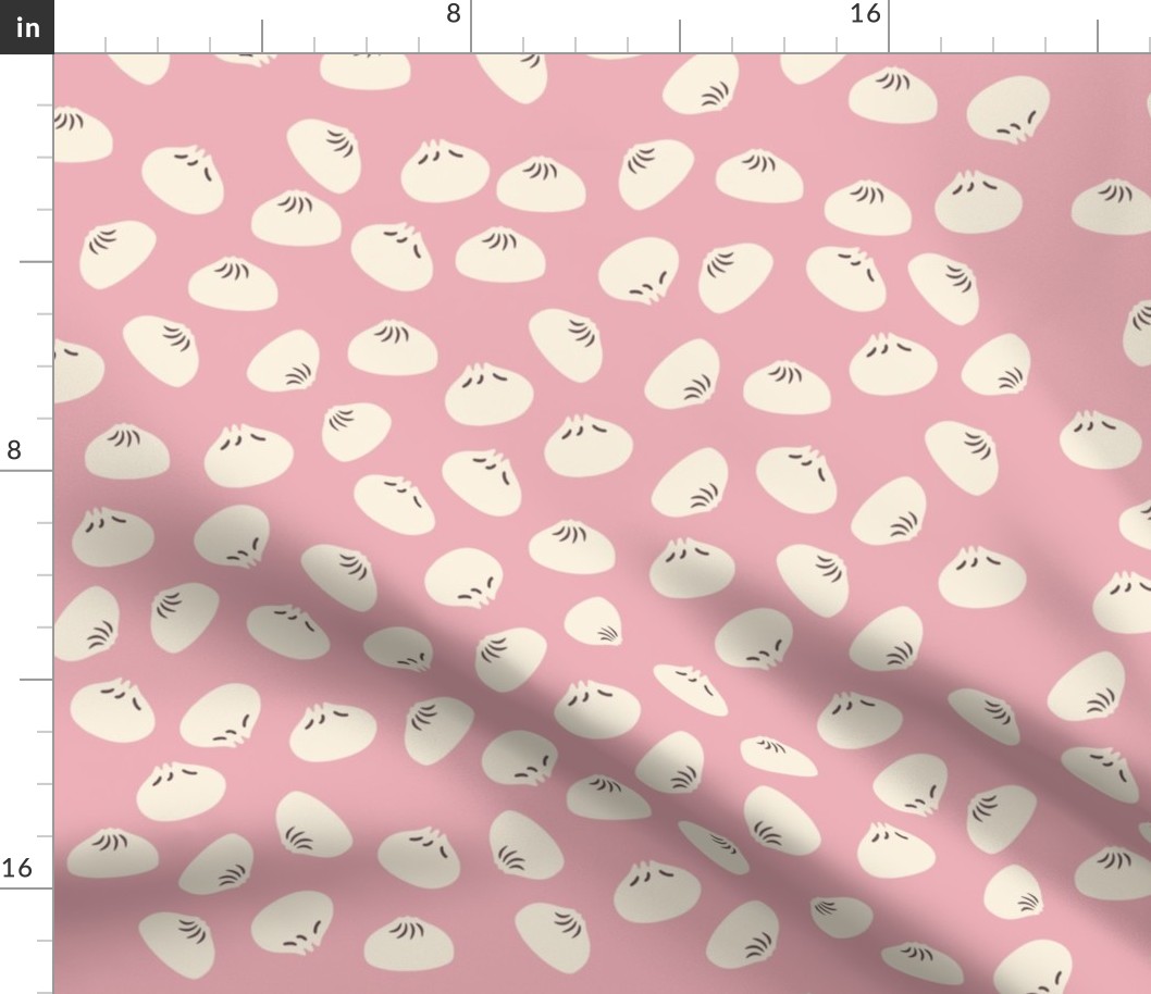 Cute Dumplings on Pink Background