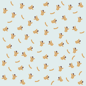 Cute Churros Pattern on Blue Background