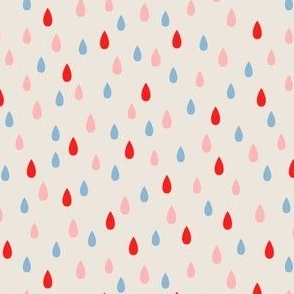 Raindrops (Cerulean and Red Palette) – Small Scale