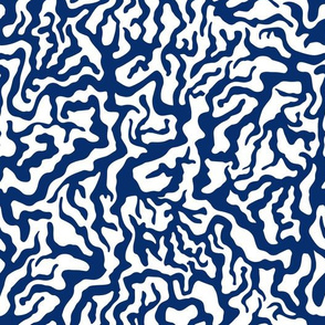 River Network Pattern (Navy Blue and White)