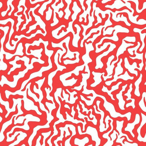 River Network Pattern (Coral Red and White)