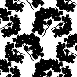 My Bougainvillea - black on white, medium to large 