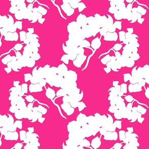 My Bougainvillea - white on hot pink, medium to large 