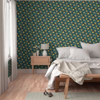 Modern Indian Chintz - Mustard & Teal