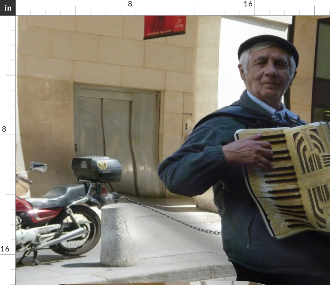 Motorcycle with Accordionist, Paris