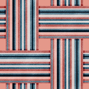 Basket weave pink and blue